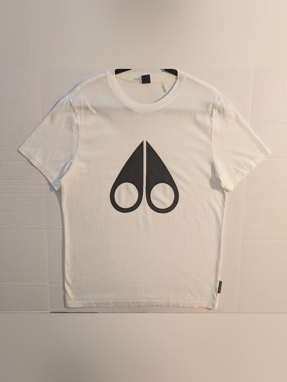 Moose Knuckles White Tee with Black Logo- Sm (NWOT)